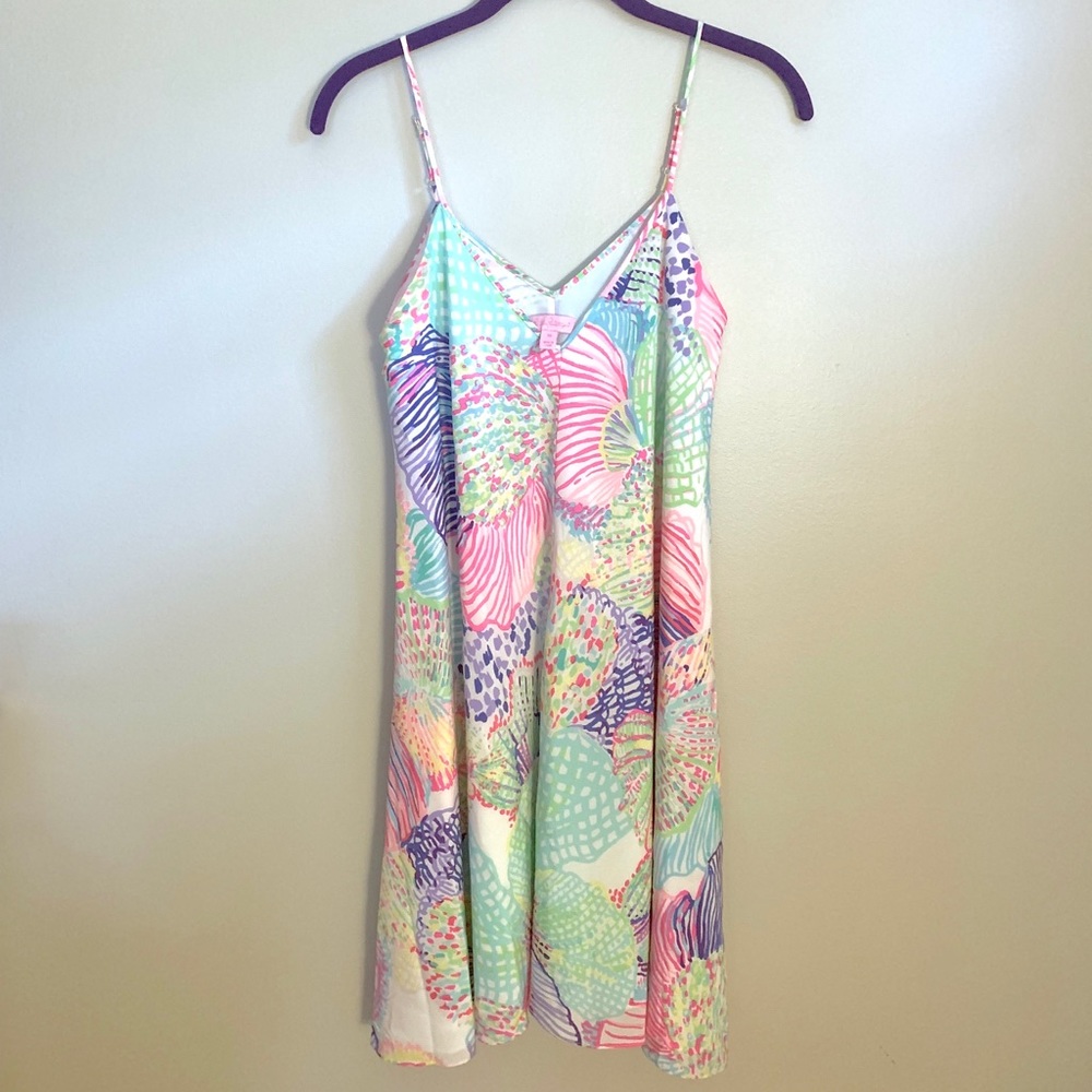 Lilly Pulitzer Pastel Shell-Print Spaghetti Strap Dress - Pink, Mint, Lavender